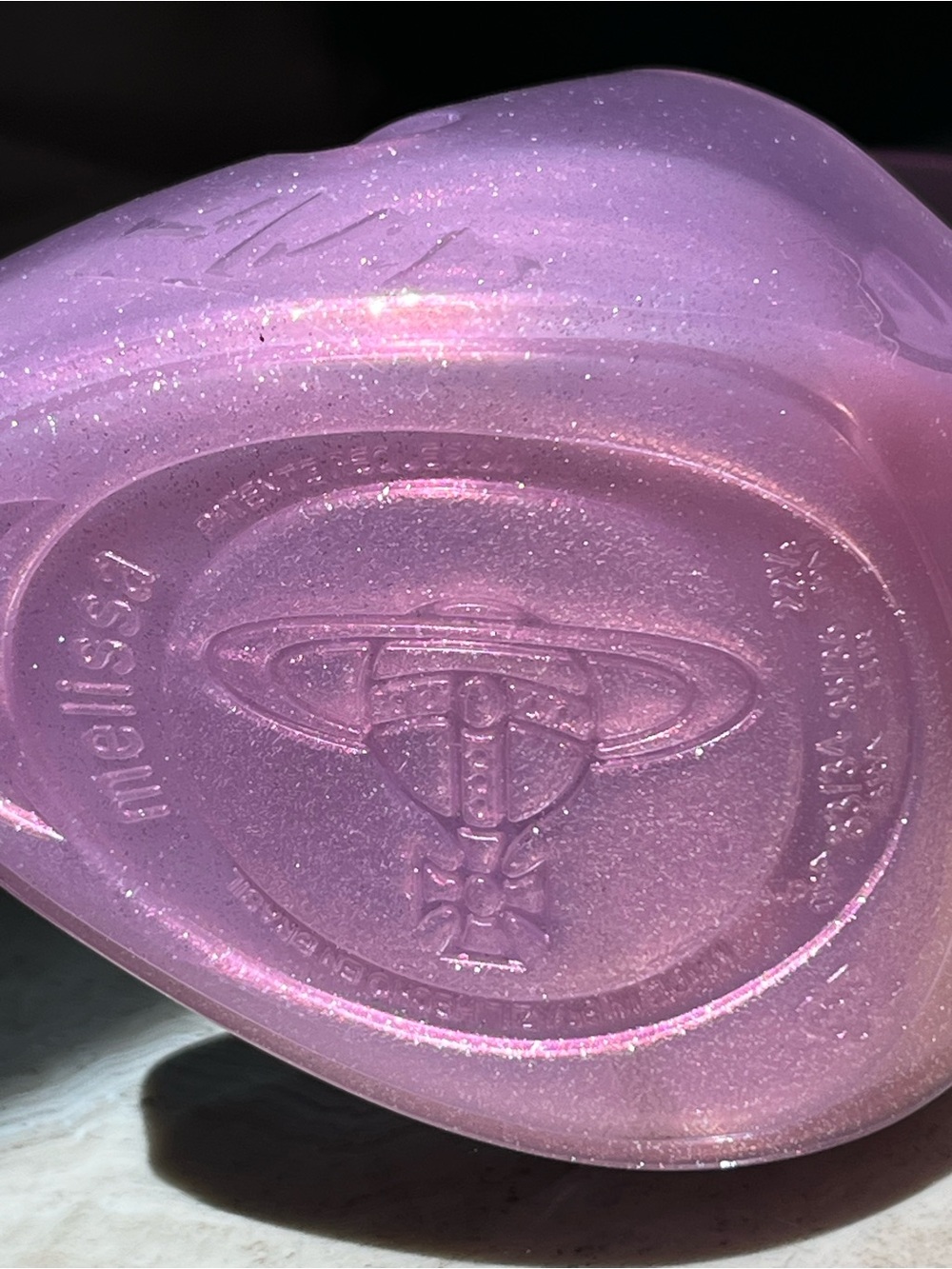 Vivienne Westwood Iridescent Lavender Platform Block Heels UV/Blacklight glow! - Picture 4 of 9